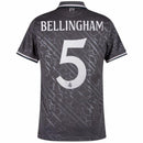 Real Madrid Bellingham 5 Third Fan Jersey 2024/25 Patches UCL UEFA Foundation (Official Printing)