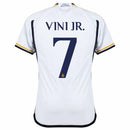Real Madrid Home Fan Jersey 2023/24 Vini Jr. 7 Patch FIFA WCC Patch UCL UEFA Foundation Patches