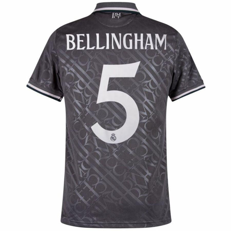 Real Madrid Bellingham 5 Third Fan Jersey 2024/25 Patches UCL UEFA Foundation (Official Printing)
