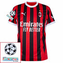AC Milan Home Fan Jersey 2024/25 Patches UCL UEFA Foundation (Official Printing)