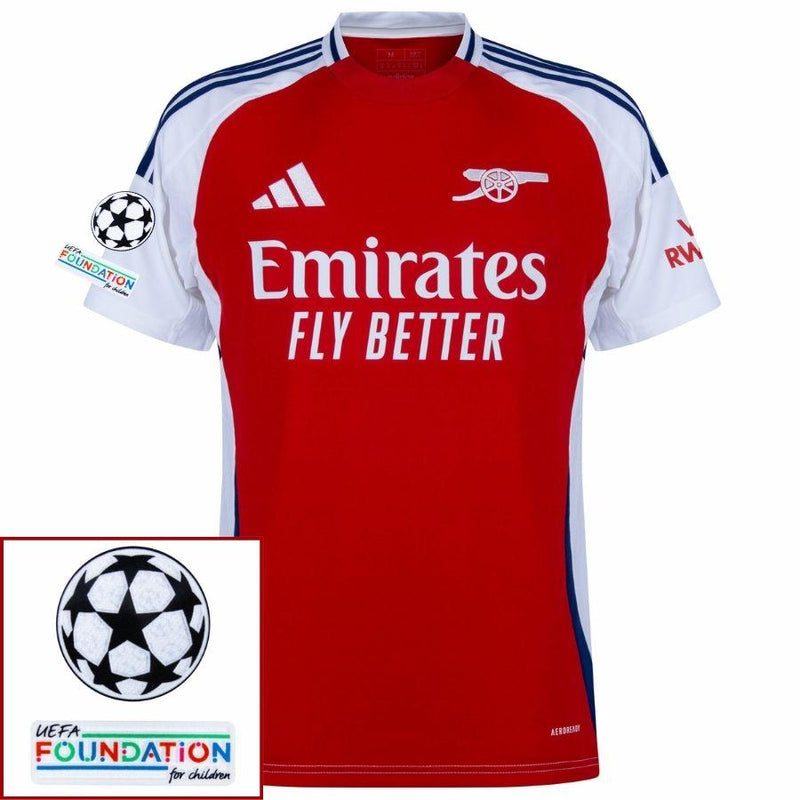 Arsenal Martinelli 11 Home Fan Jersey 2024/25 Patches UCL UEFA Foundation (Official Printing)