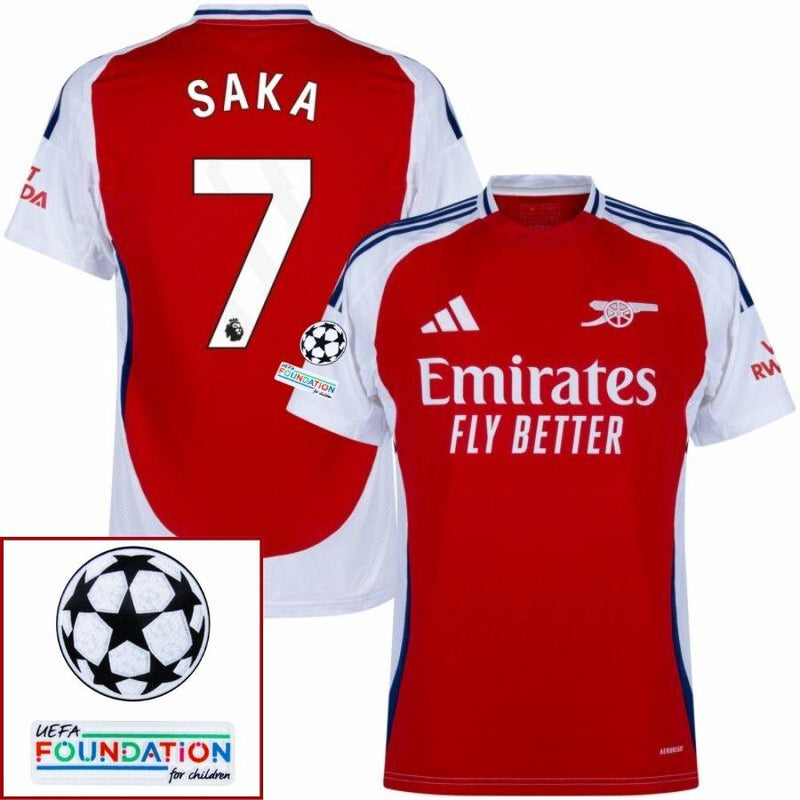 Arsenal Home Fan Jersey 2024/25 Patches UCL UEFA Foundation (Official Printing)