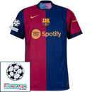 Barcelona Olmo 20 Home 2024/25 Patches UCL UEFA Foundation (Official Printing)