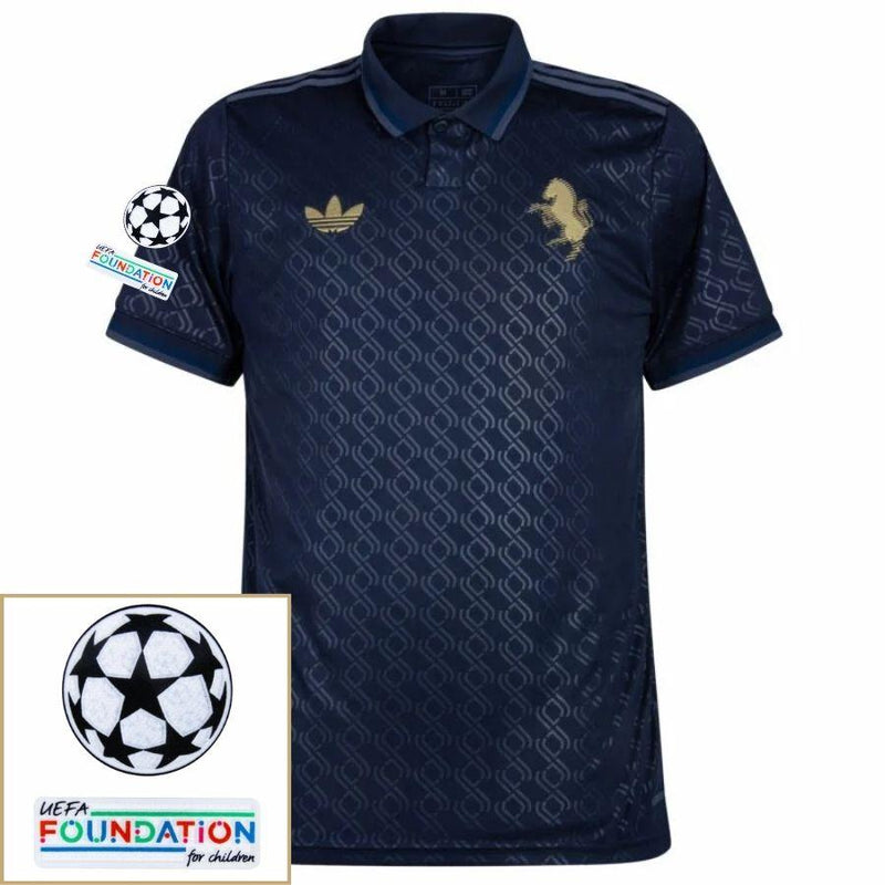 Juventus Yldiz 10 Third 2024/25 Patches UCL UEFA Foundation (Official Printing)