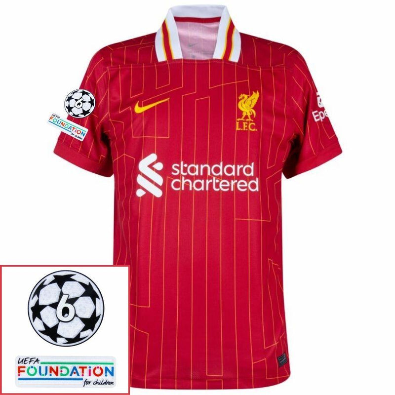 Liverpool Mac Allister 10 Home 2024/25 Patches UCL UEFA Foundation (Official Printing)