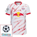 RB Leipzig Fan Jersey Home 2024/25 Patches UCL UEFA Foundation (Official Printing)