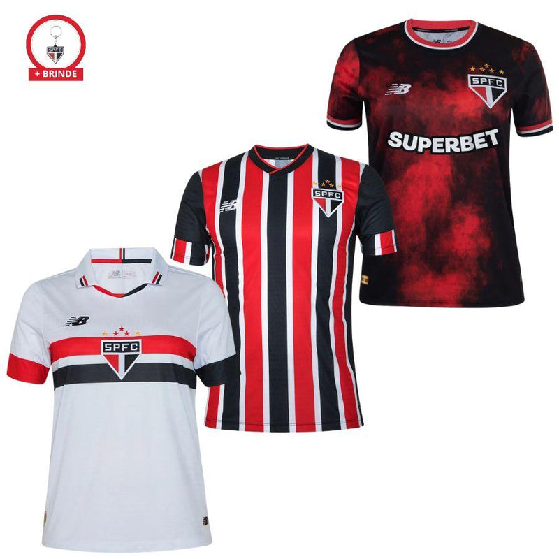 Kit 3 Jersey São Paulo Home, Away e Third Women's 2024/25