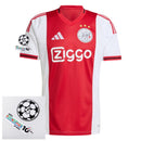 Ajax Amsterdam Home Fan Jersey 2025/26 Patches UCL + 10th Anniversary UEFA Foundation