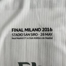 Retro Real Madrid 2015/16 Home Long Sleeve Final Milano 2016 Patches UCL 10 UEFA Respect
