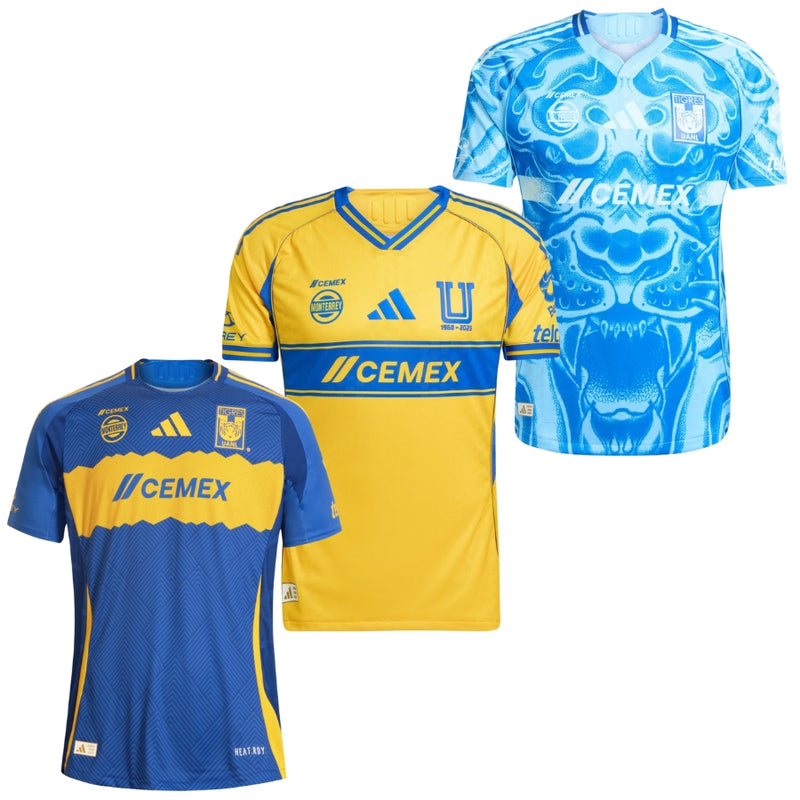Tigres UANL Fan Jersey Home, Away e Third 2025/26 - Kit 3 Fan Jersey