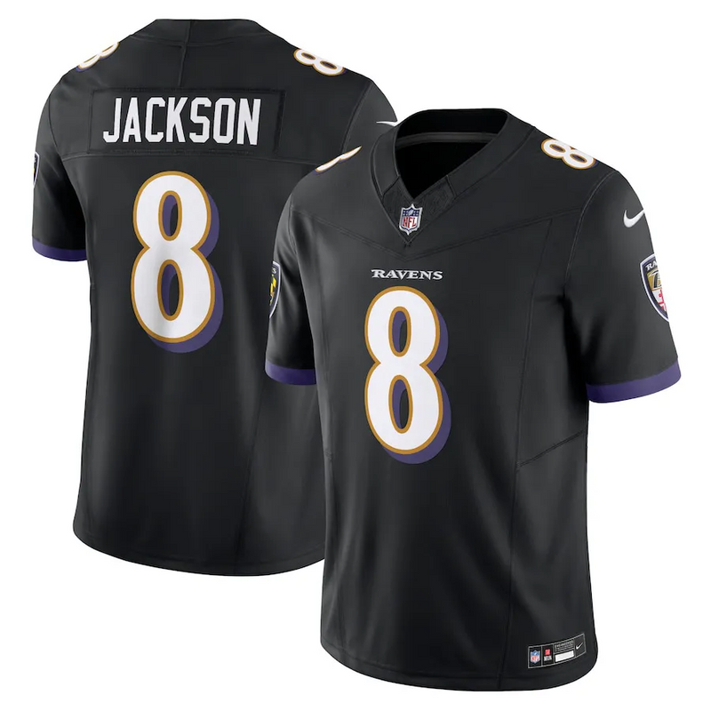 NFL Baltimore Ravens Black Lamar Jackson 8 Limited