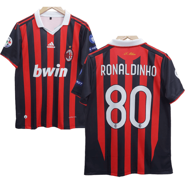 Ac Milan Ronaldinho Embroidery Retrô Jersey  - Collection