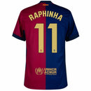 Barcelona Raphinha 11 Home 2024/25 Patches UCL UEFA Foundation (Official Printing)