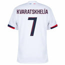 Paris Saint-Germain Kvaratskhelia 7 Fan Jersey Away 2024/25 Patches UCL UEFA Foundation (Official Printing)