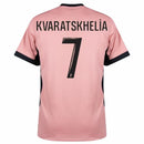 Paris Saint-Germain Kvaratskhelia 7 Fan Jersey Third Jordan 2023/24 Patches UCL UEFA Foundation (Official Printing)