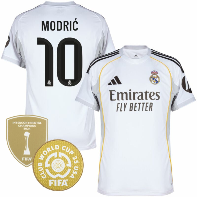 Real Madrid Modric 10 Home Fan Jersey 2025/26 Patch Club World Cup