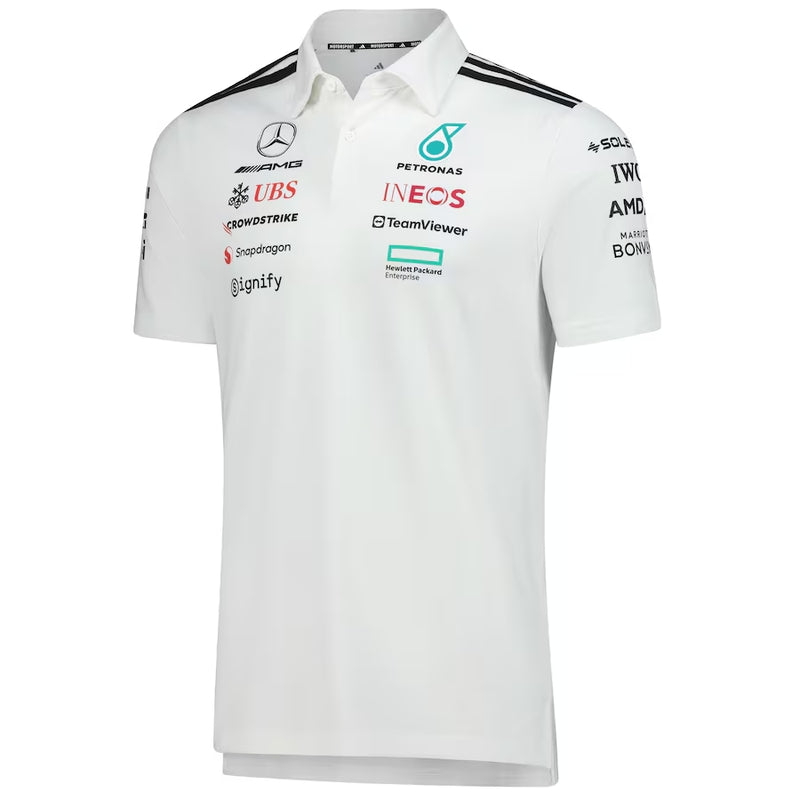Mercedes-AMG Petronas F1 Team Adidas Wear Polo - White Formula 1 F1 Formula One